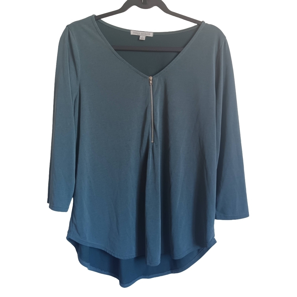 CLEARANCE SALE!!  Green Envelope Deep Blue Long Sleeve Top